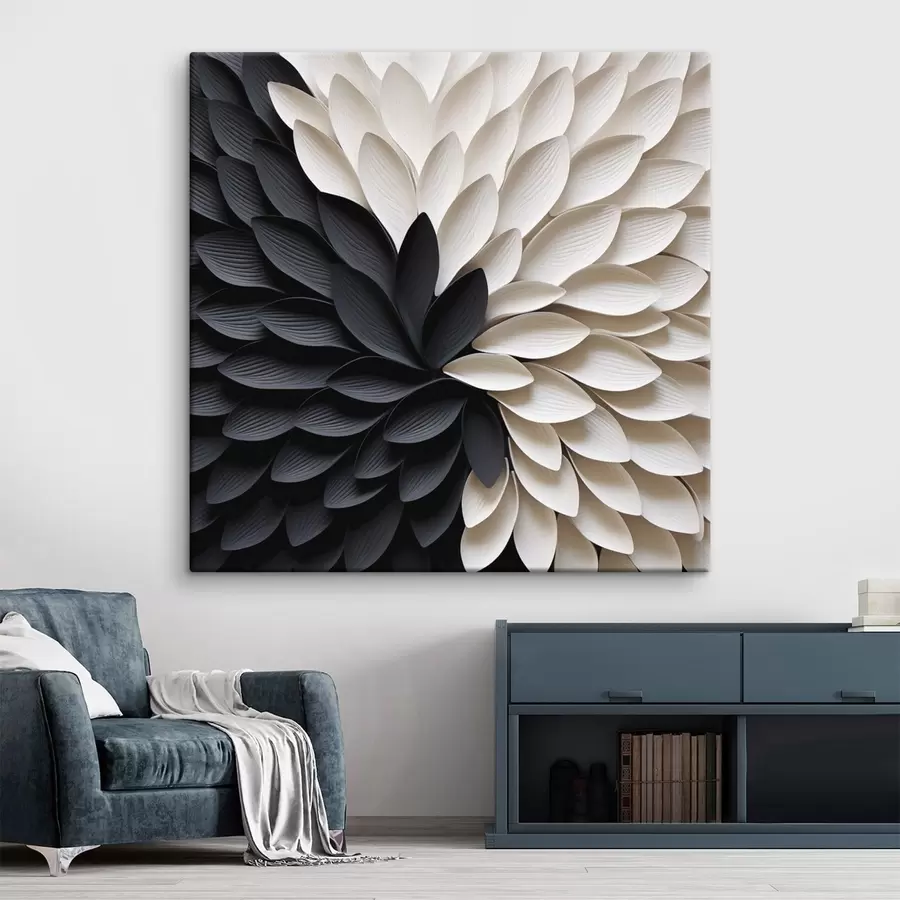 murales de pared Pétalos claros y oscuros que contrastan en forma de flor s48604