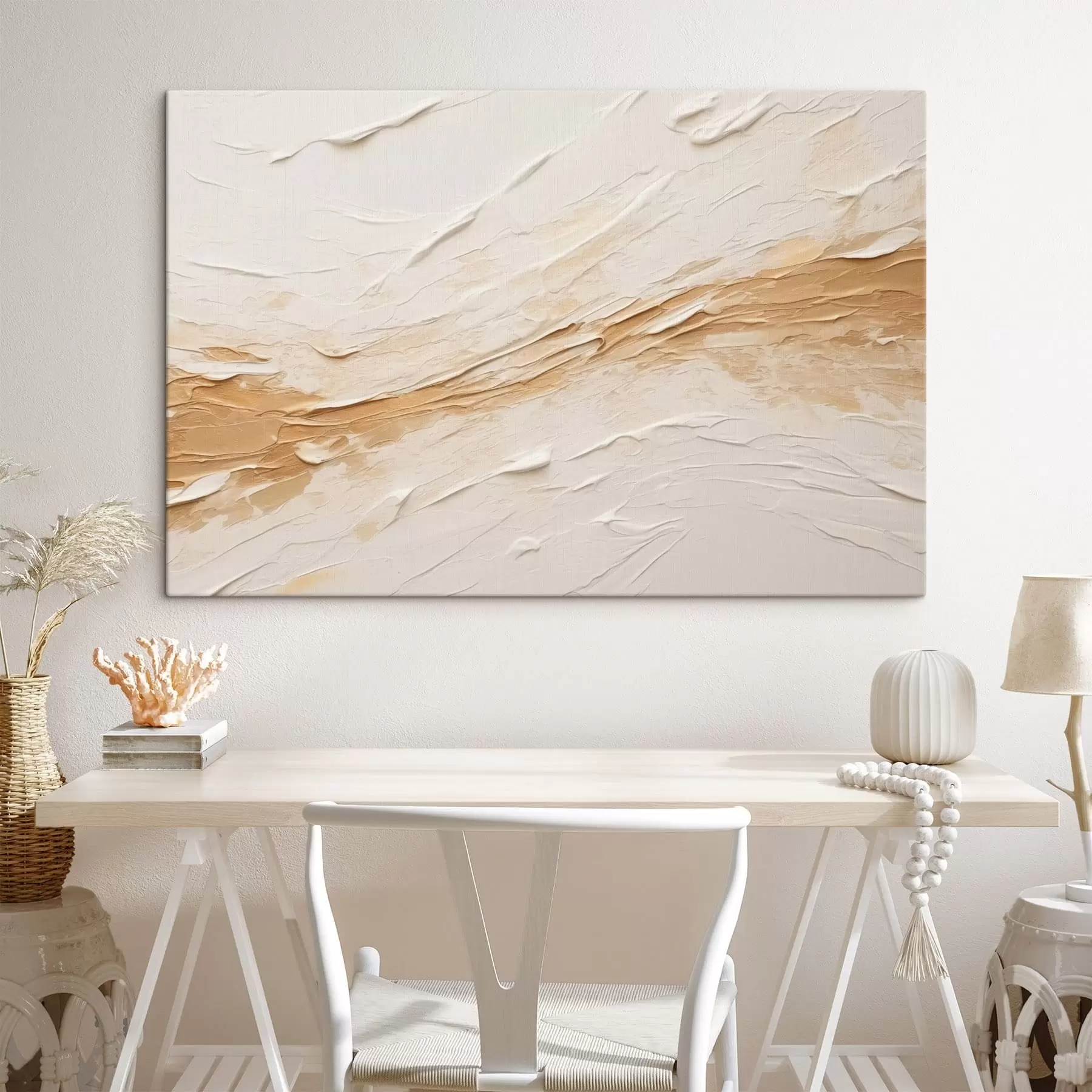 murales de pared Textura ligera con pinceladas y degradados en tonos beige s48616