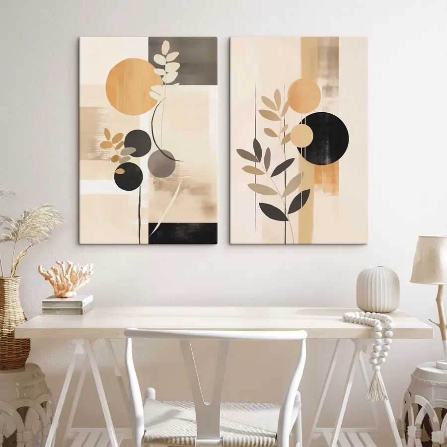 murales de pared Abstracciones con hojas y círculos m30133