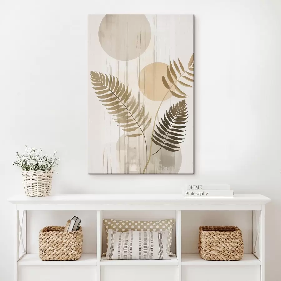 murales de pared Una abstracción con ramas y hojas s48662