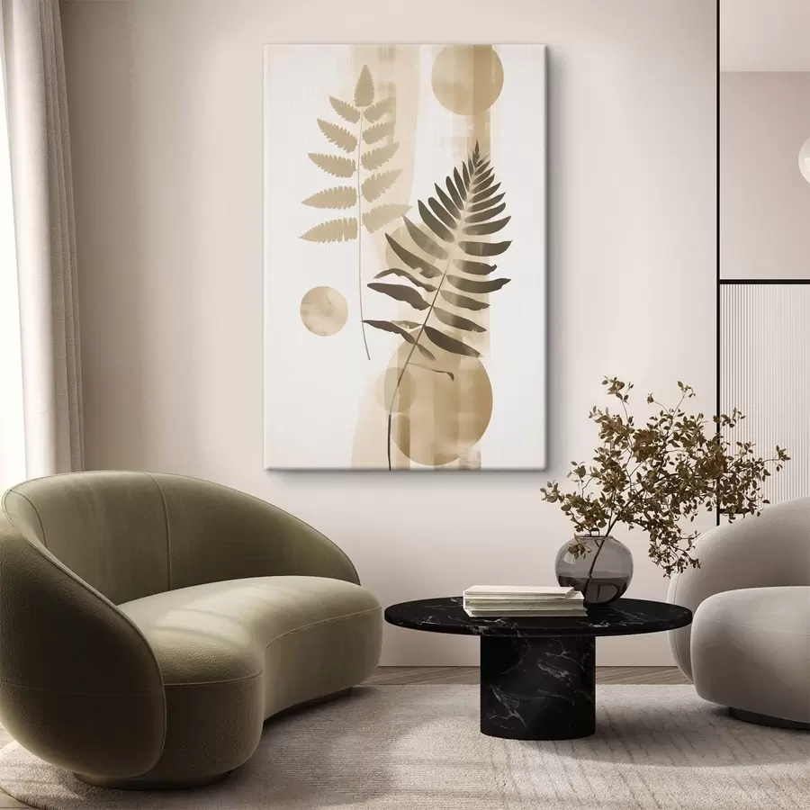 murales de pared Una abstracción con ramas y hojas s48663