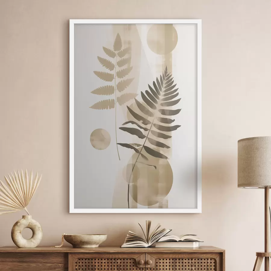 murales de pared Una abstracción con ramas y hojas f48663