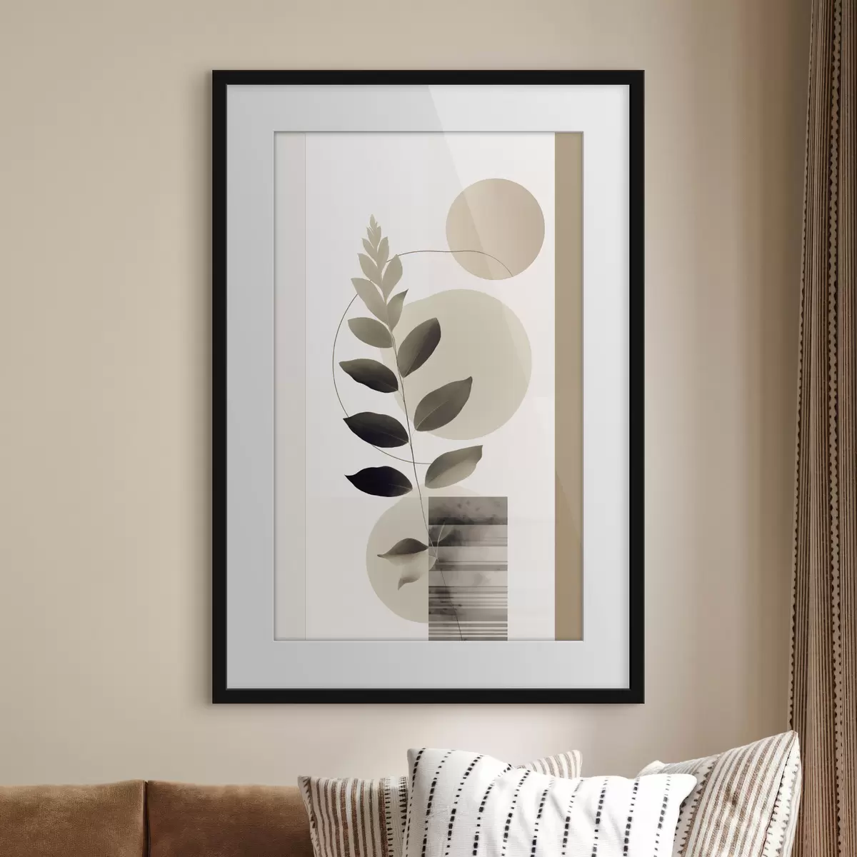 Poster Hojas botánicas abstractas con formas f48669