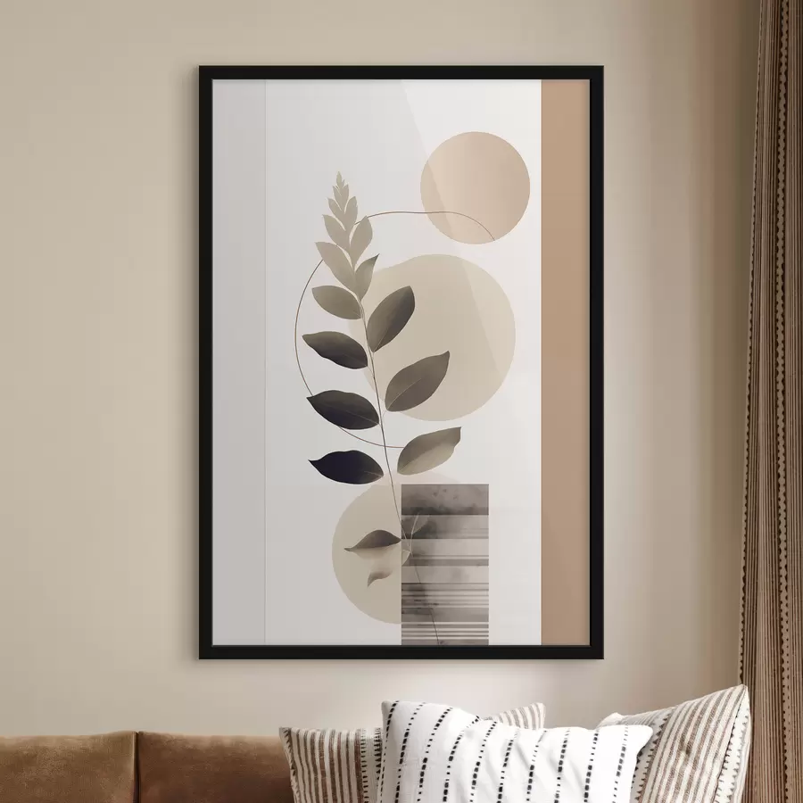 murales de pared Hojas botánicas abstractas con formas f48669