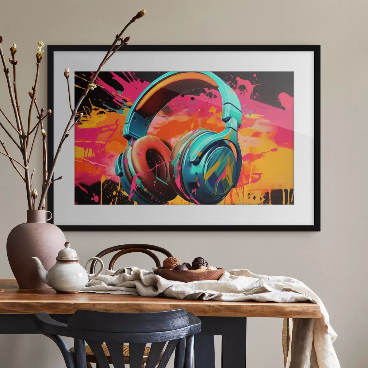 Poster Auriculares de colores vivos f48720