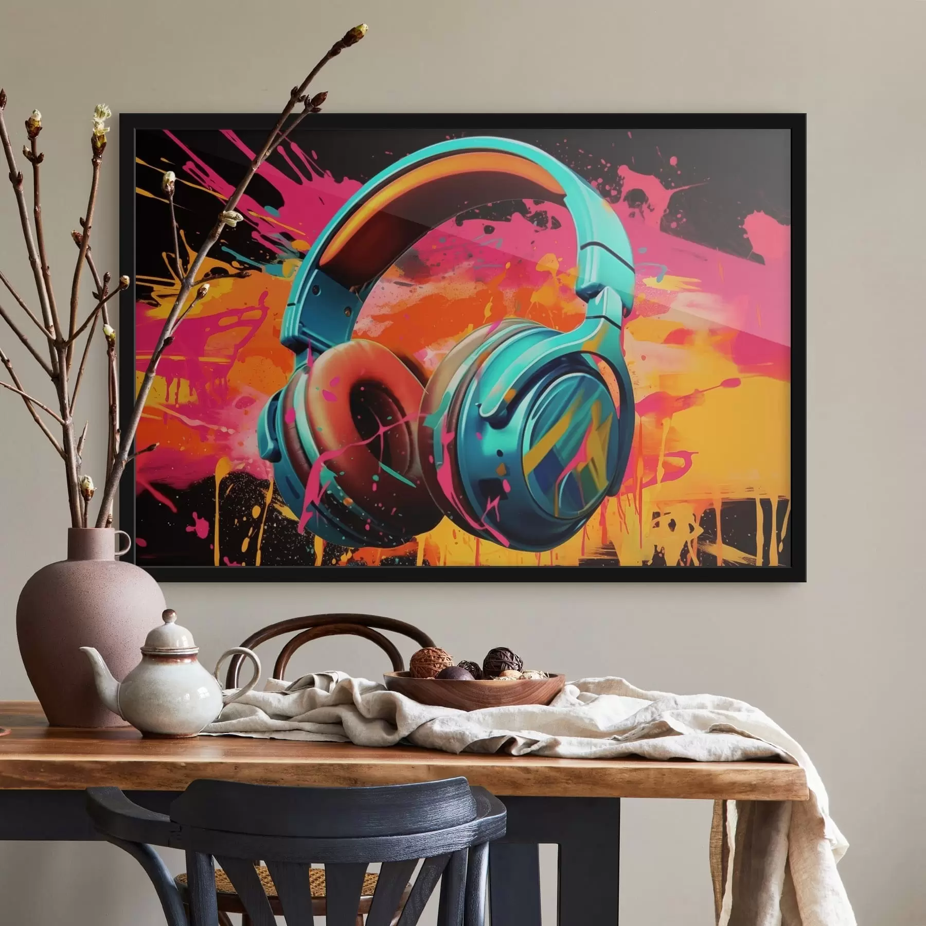 murales de pared Auriculares de colores vivos f48720