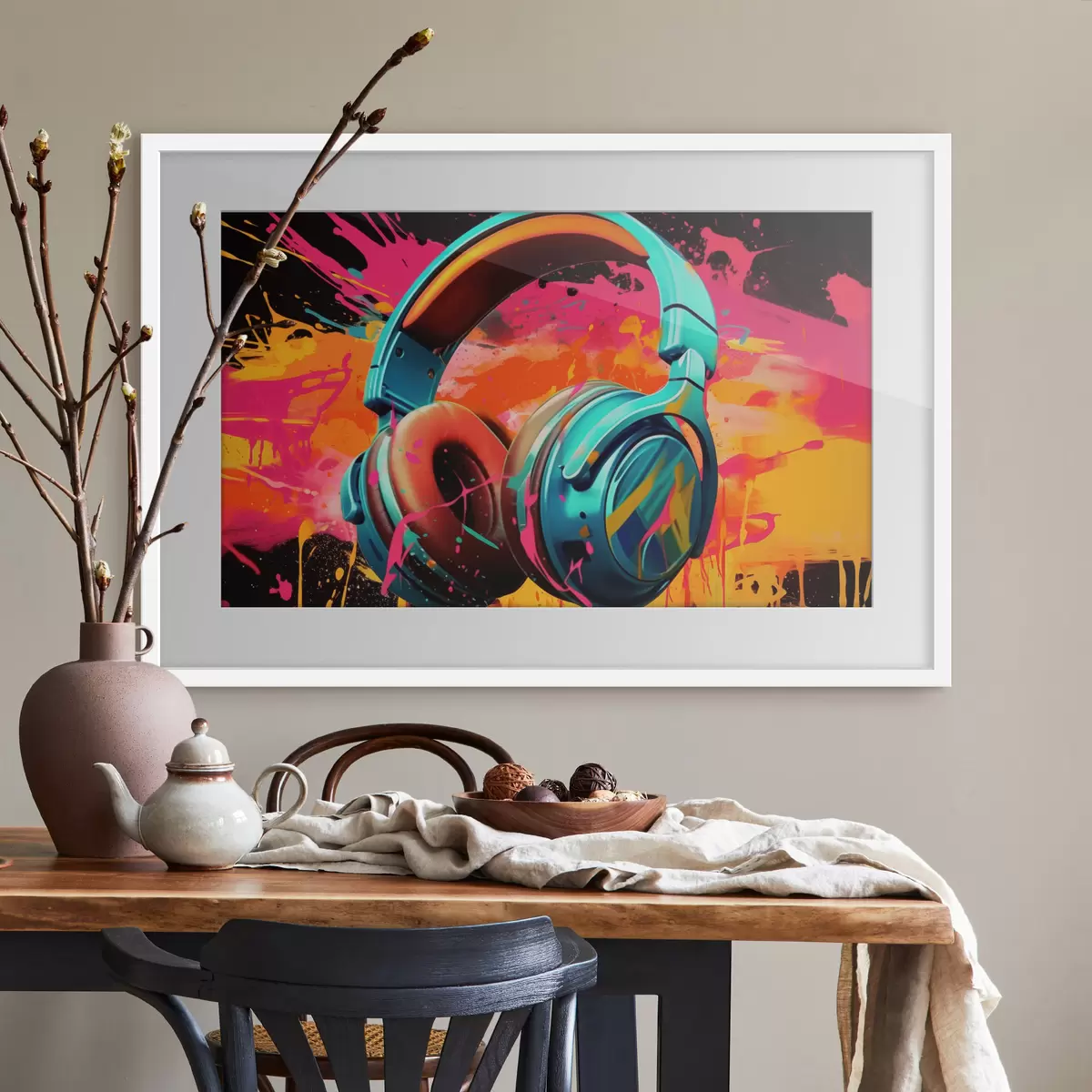Poster Auriculares de colores vivos f48720