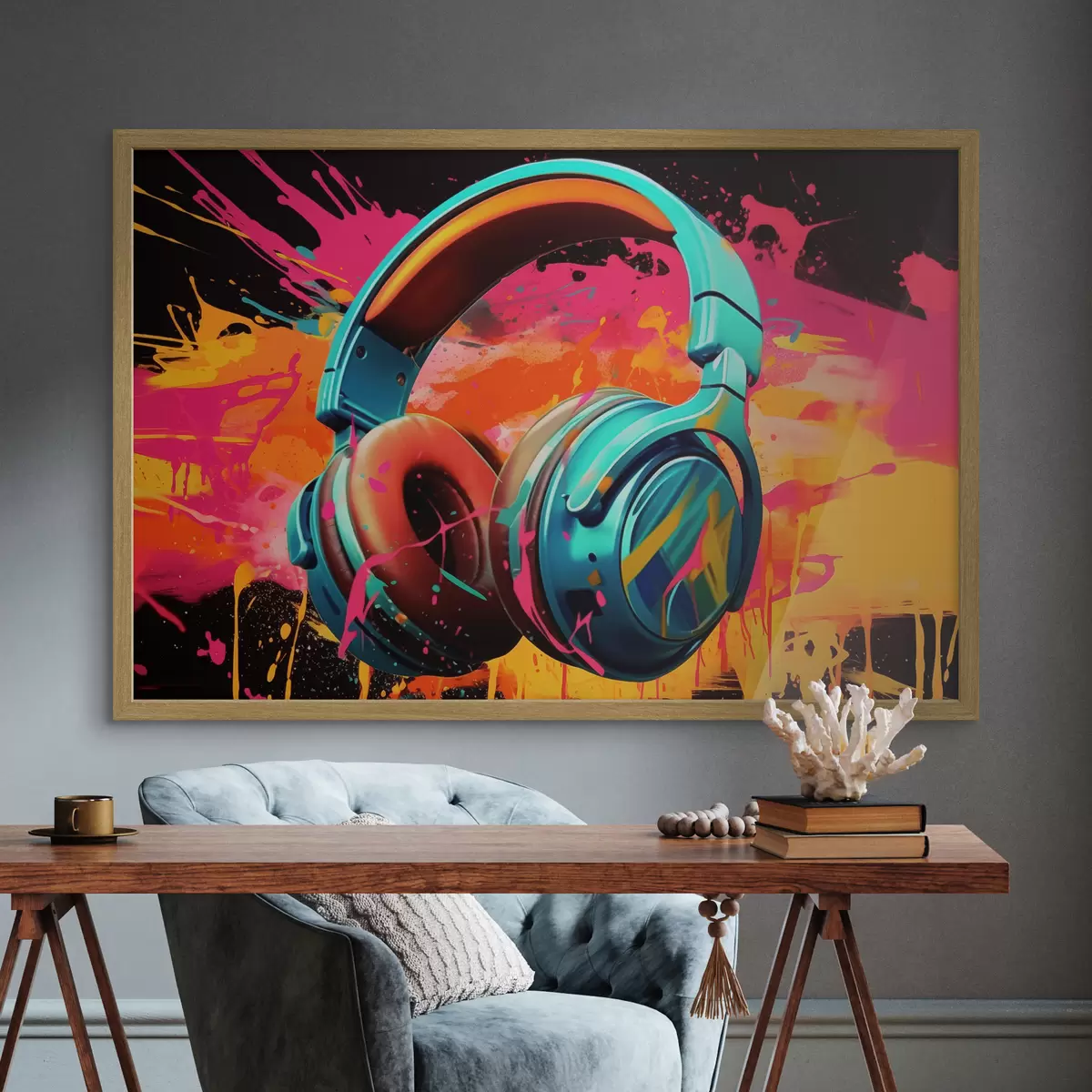 Poster Auriculares de colores vivos f48720