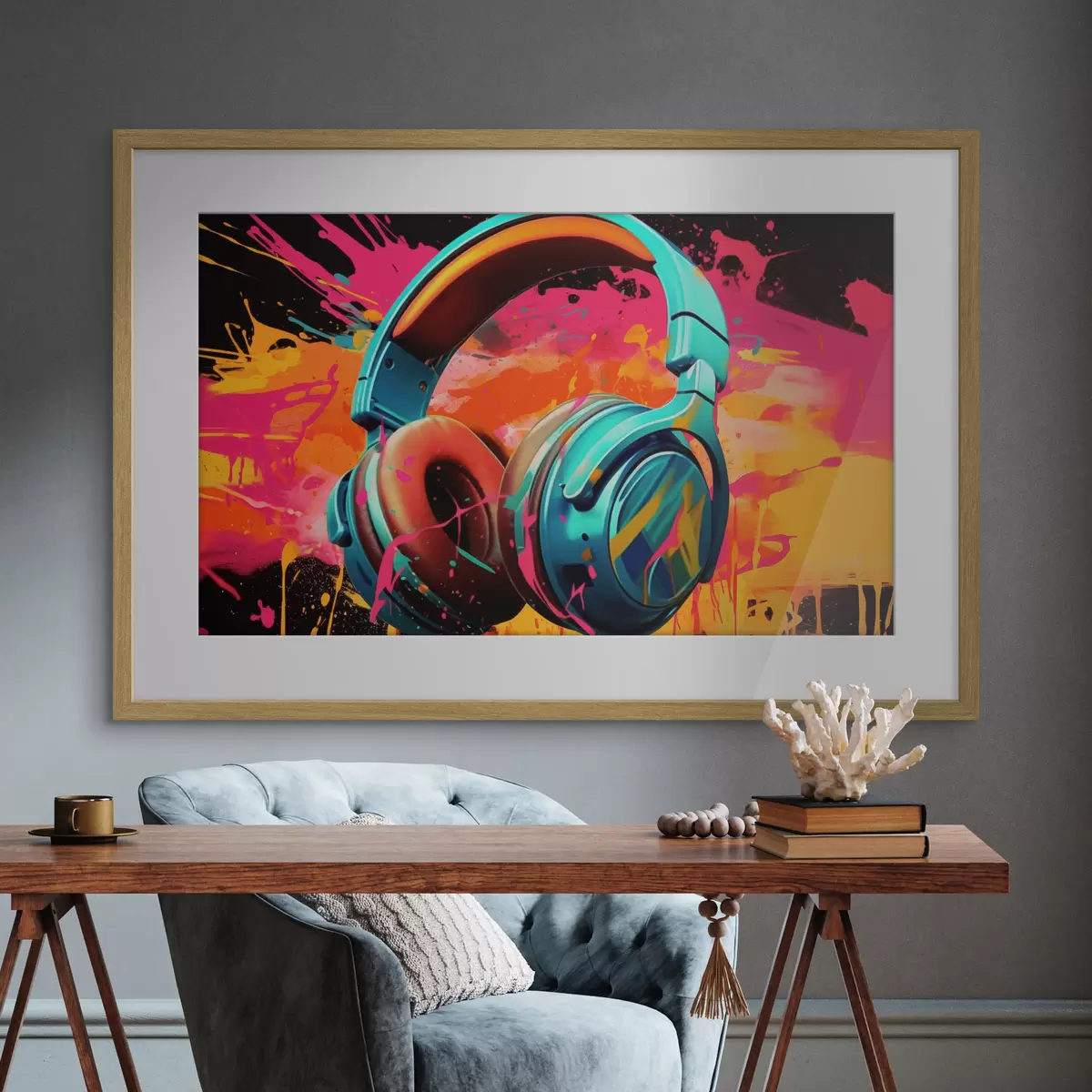 Poster Auriculares de colores vivos f48720