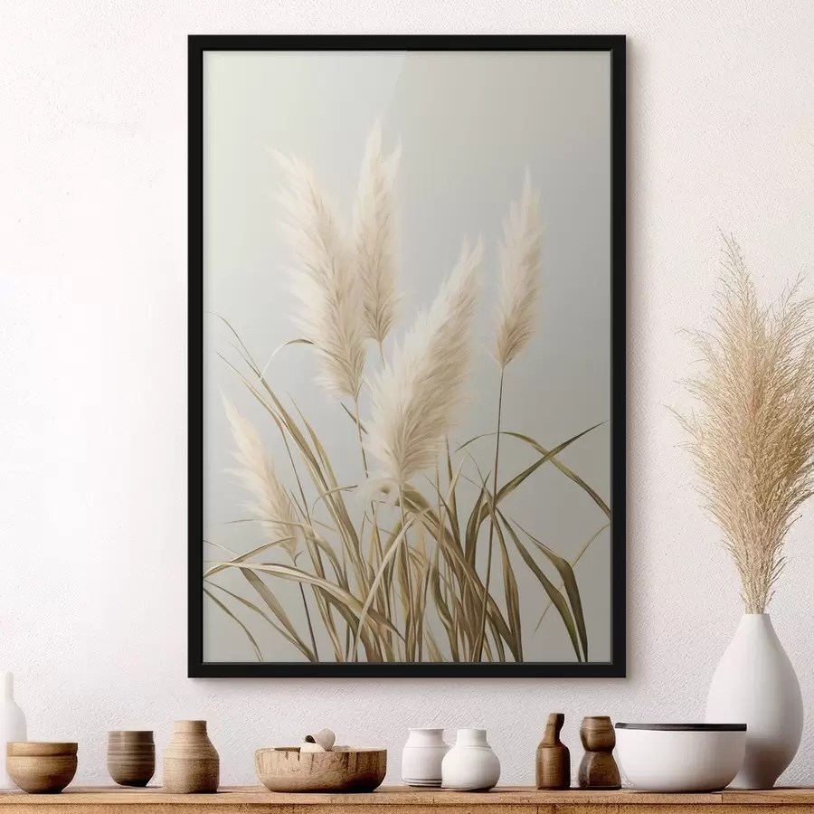murales de pared Varias plantas altas de hierba de la pampa, con hojas largas y delgadas f48723