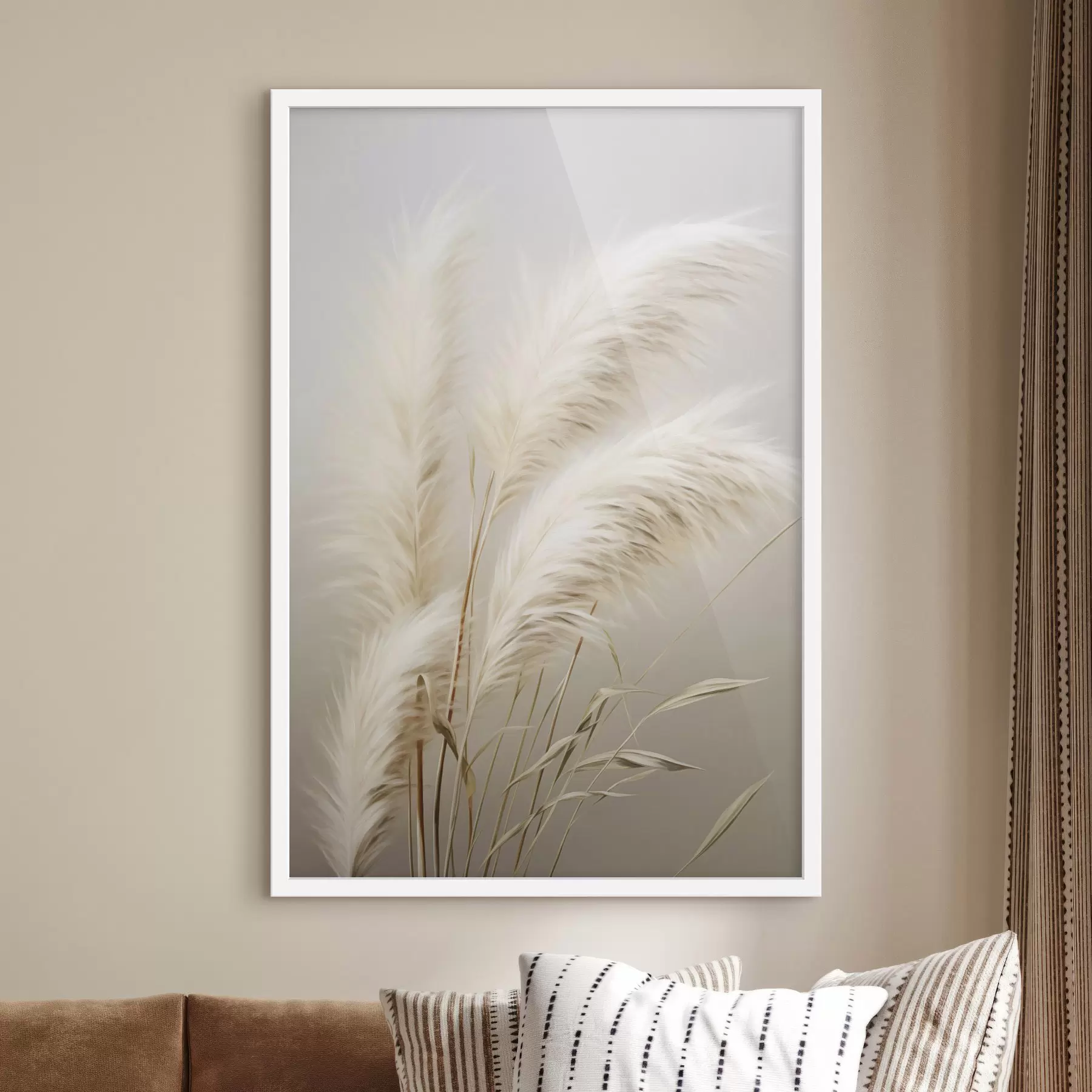 murales de pared Varias plantas altas de hierba de la pampa, con hojas largas y delgadas f48724