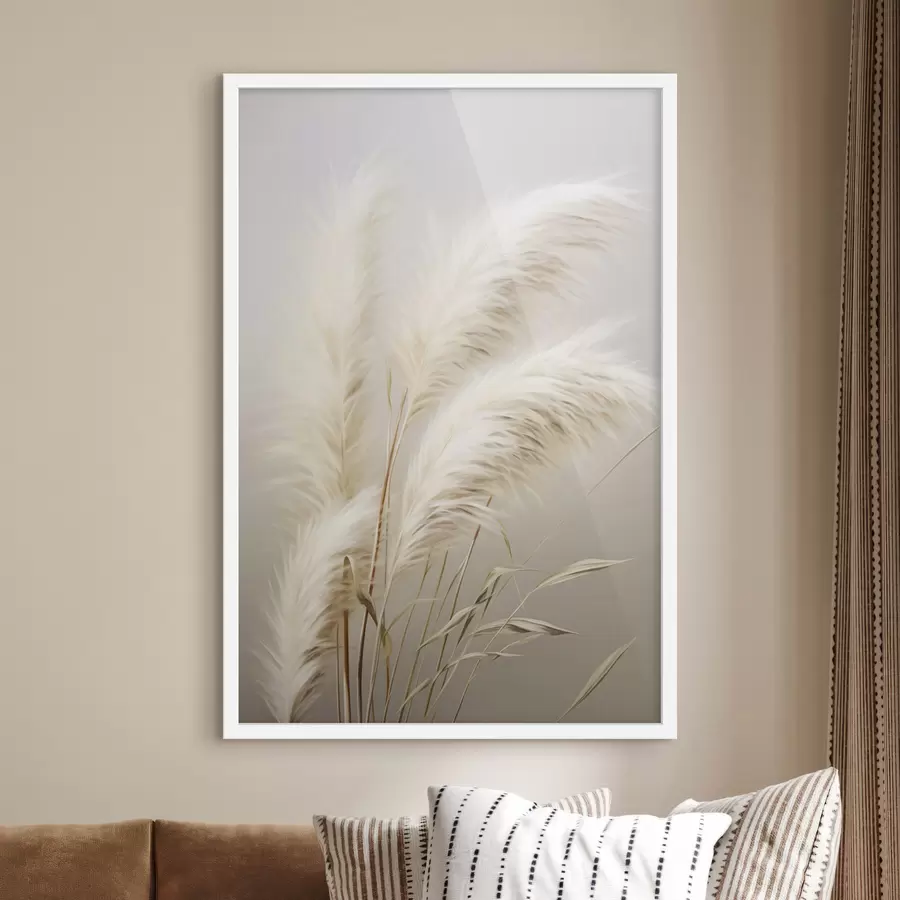 murales de pared Varias plantas altas de hierba de la pampa, con hojas largas y delgadas f48724