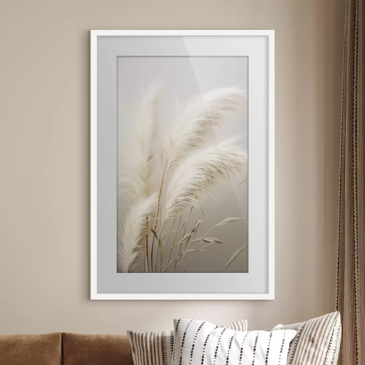 Poster Varias plantas altas de hierba de la pampa, con hojas largas y delgadas f48724