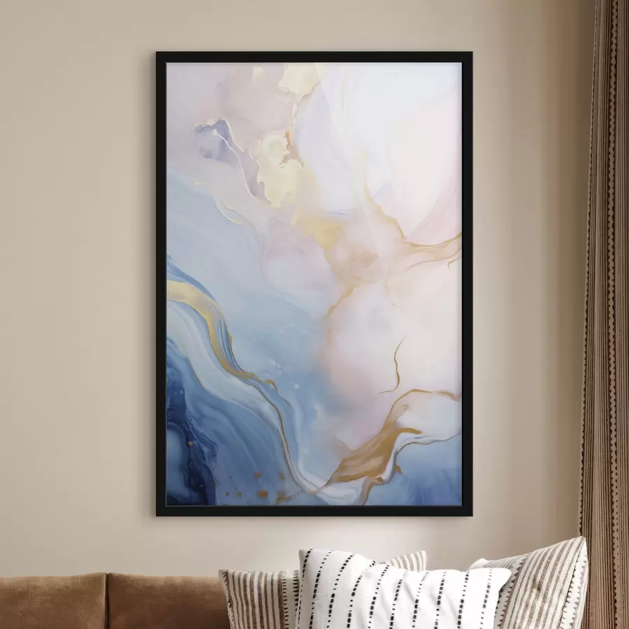 murales de pared Arte fluido abstracto con texturas y motivos en espiral en tonos rosas y azules f48730