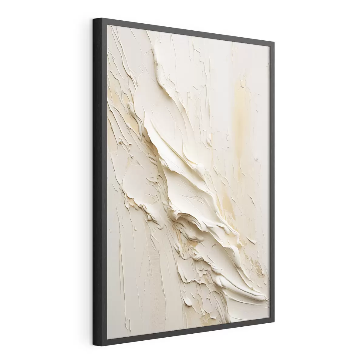Poster Cuadro abstracto en tonos crema y beige con textura, arte minimalista f48737