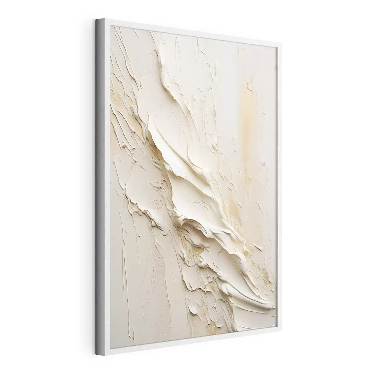 Poster Cuadro abstracto en tonos crema y beige con textura, arte minimalista f48737