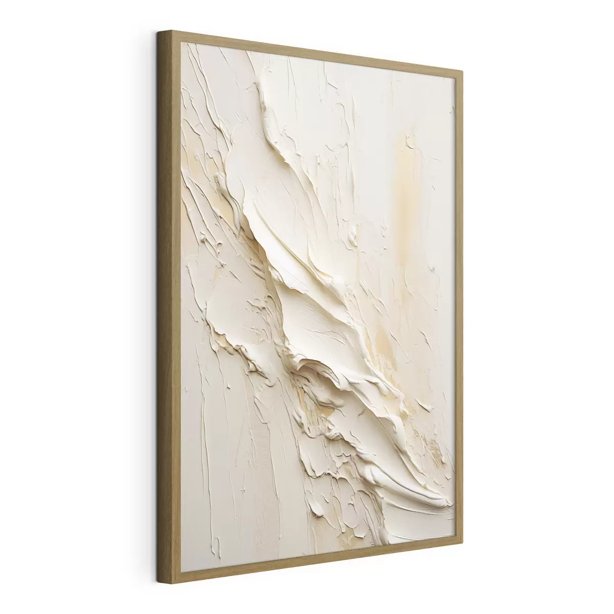 Poster Cuadro abstracto en tonos crema y beige con textura, arte minimalista f48737