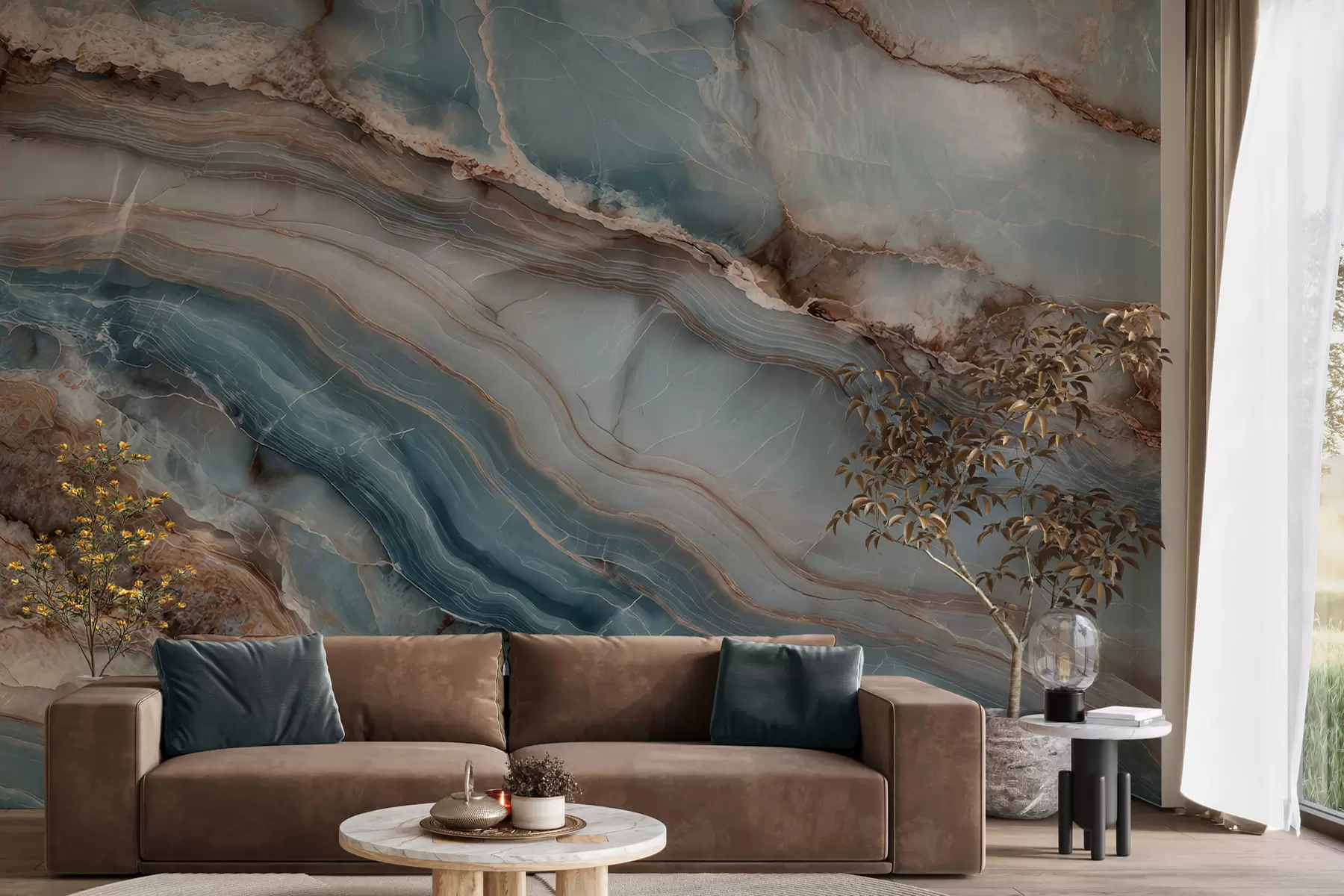 murales de pared Ondas de mármol w05488