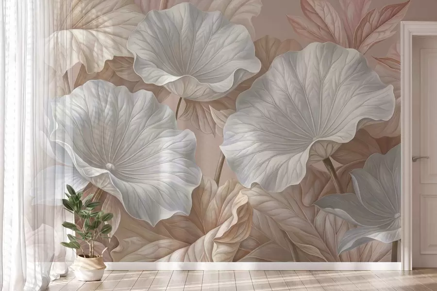 murales de pared Hojas grandes y lujosas w05493