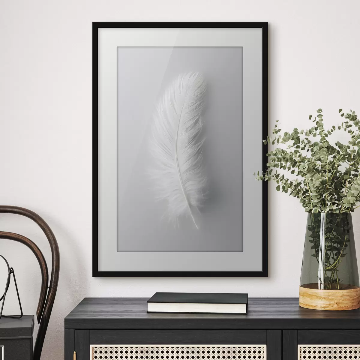 Poster una elegante pluma de cisne f48782