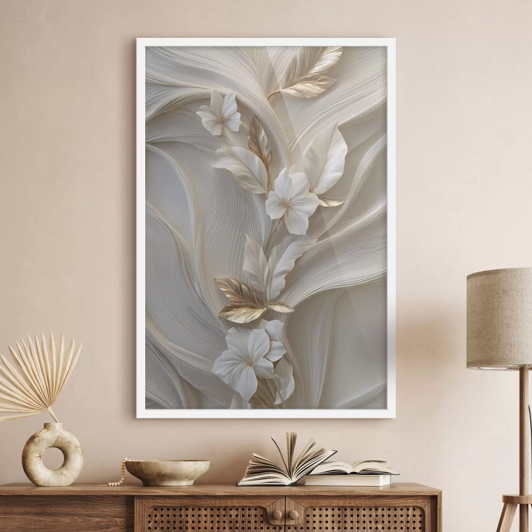 murales de pared una exquisita imitación de hojas, texturas y flores en tres dimensiones f48787