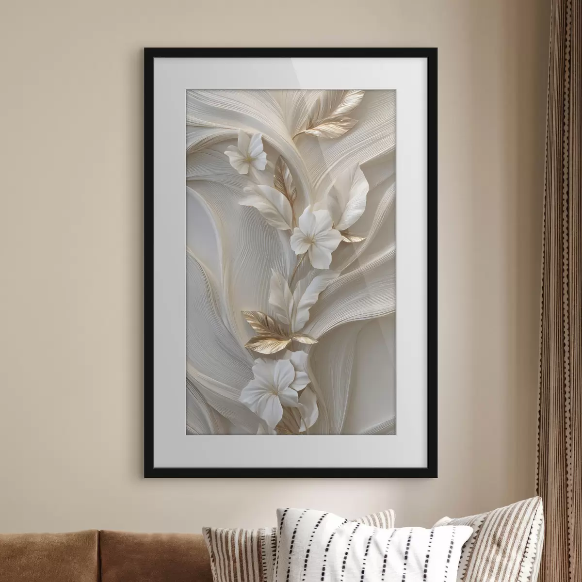 Poster una exquisita imitación de hojas, texturas y flores en tres dimensiones f48787