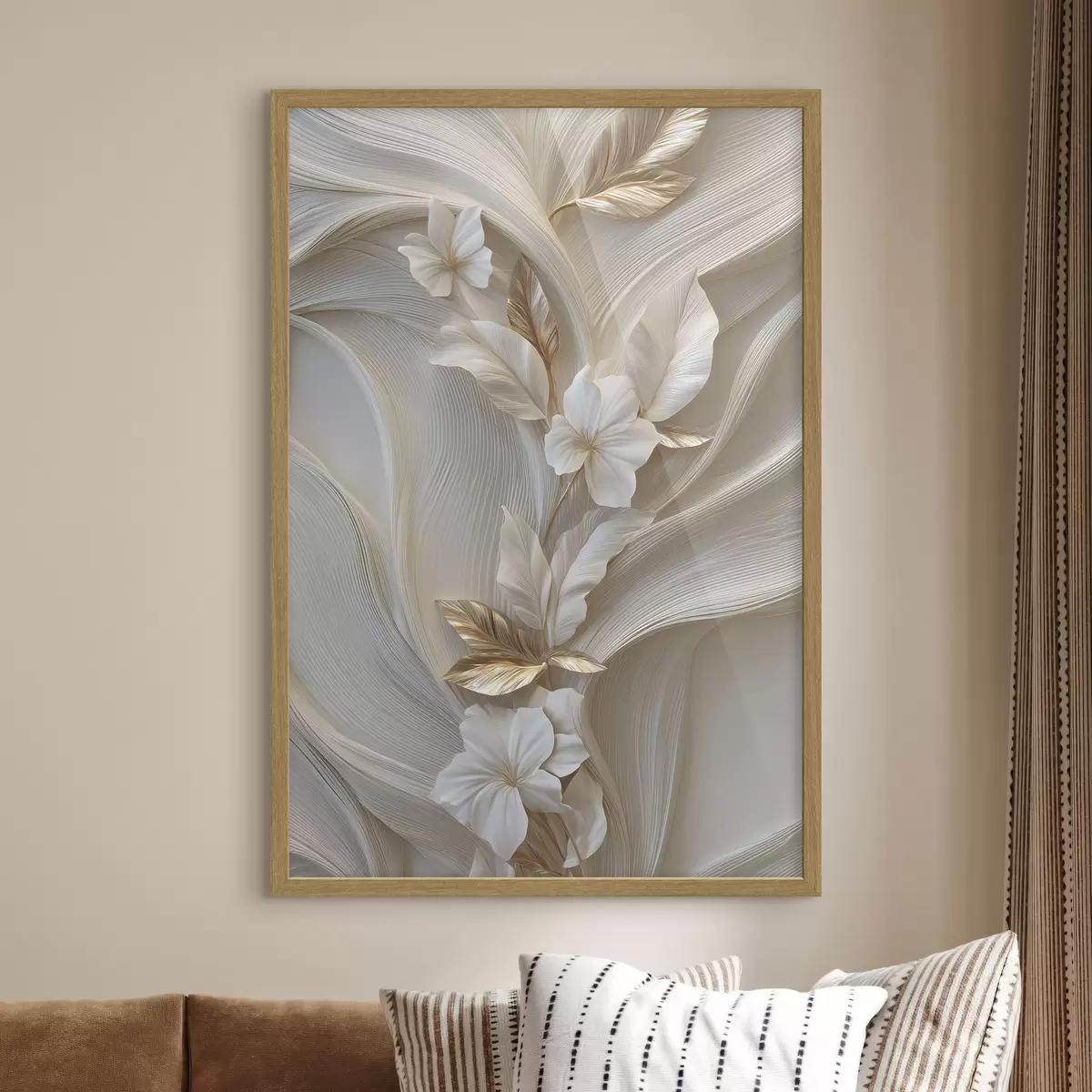Poster una exquisita imitación de hojas, texturas y flores en tres dimensiones f48787