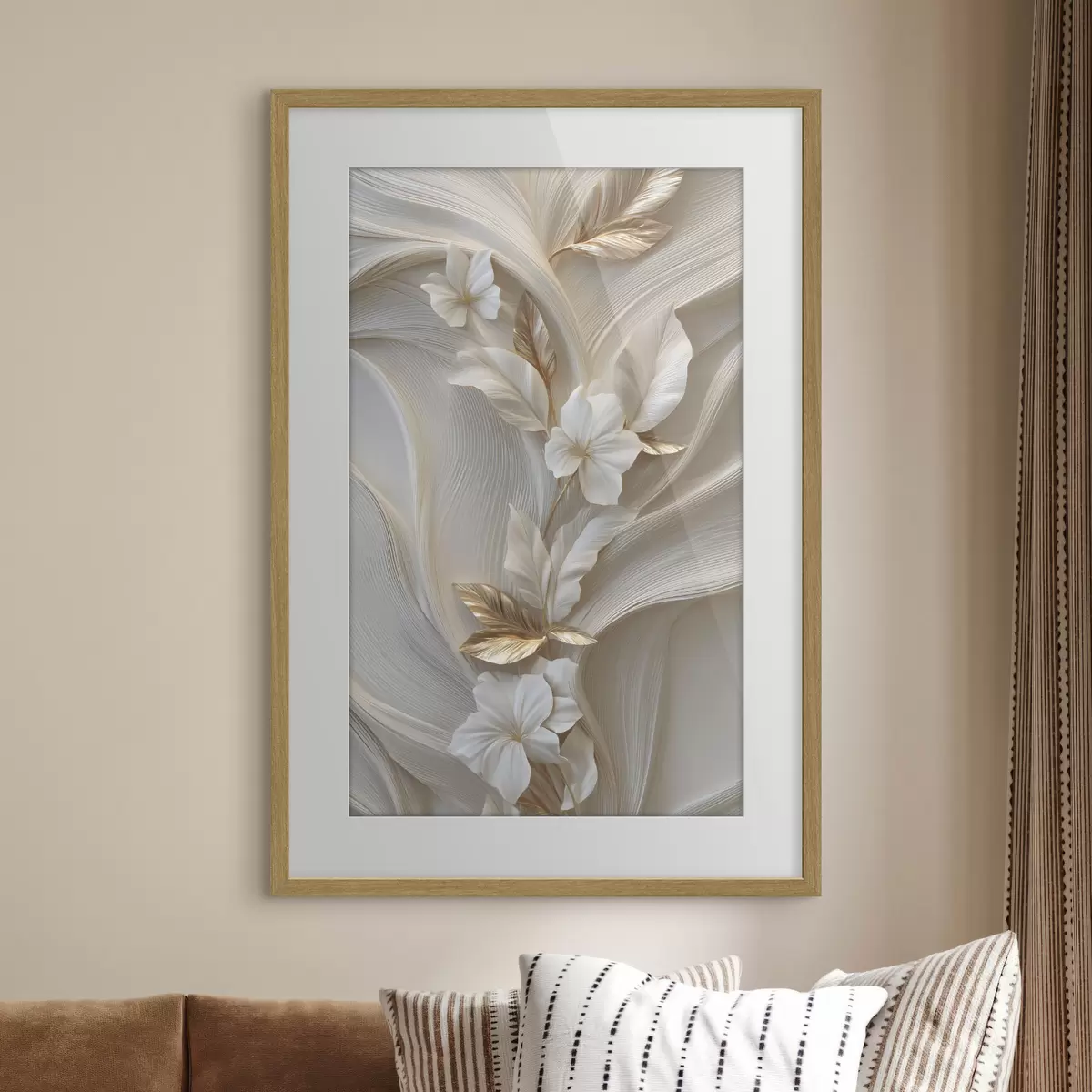 Poster una exquisita imitación de hojas, texturas y flores en tres dimensiones f48787