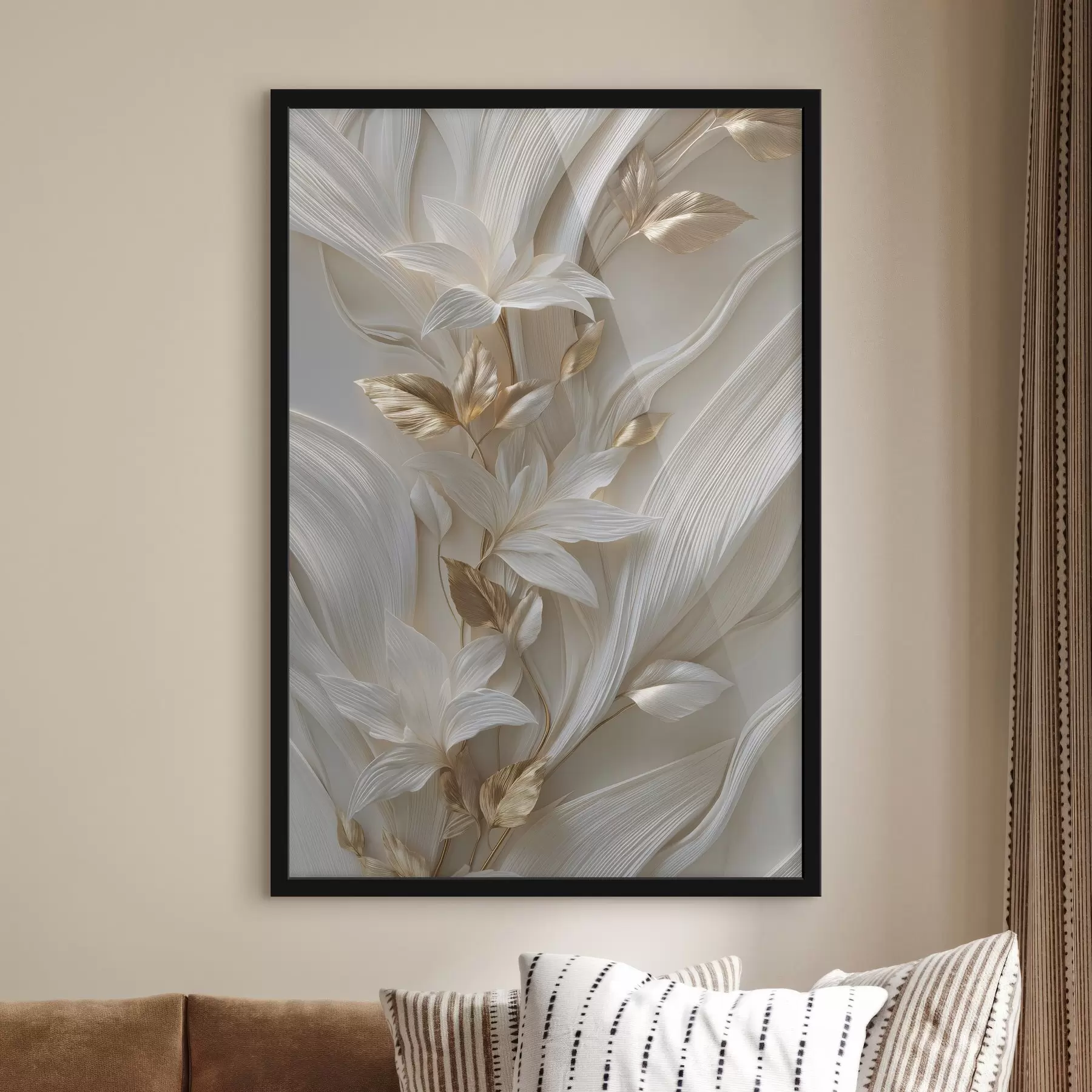 murales de pared una exquisita imitación de hojas, texturas y flores en tres dimensiones f48788