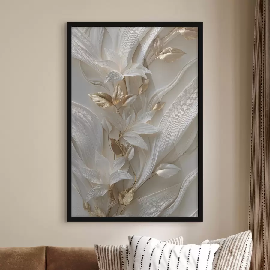 murales de pared una exquisita imitación de hojas, texturas y flores en tres dimensiones f48788