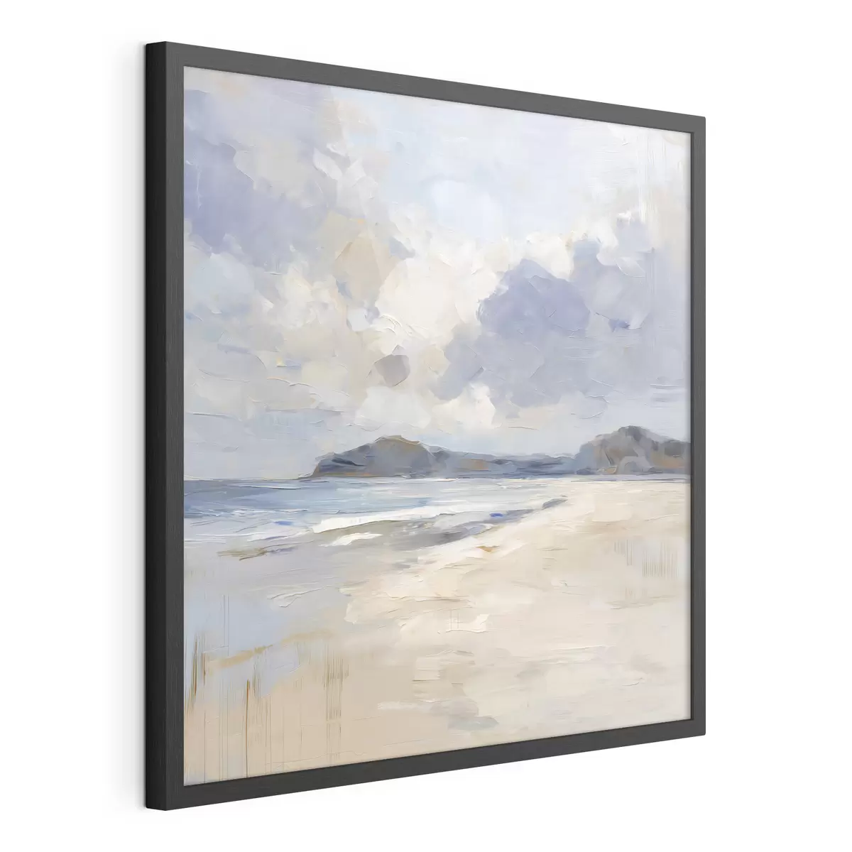 Poster una pintoresca playa y las montañas f48791