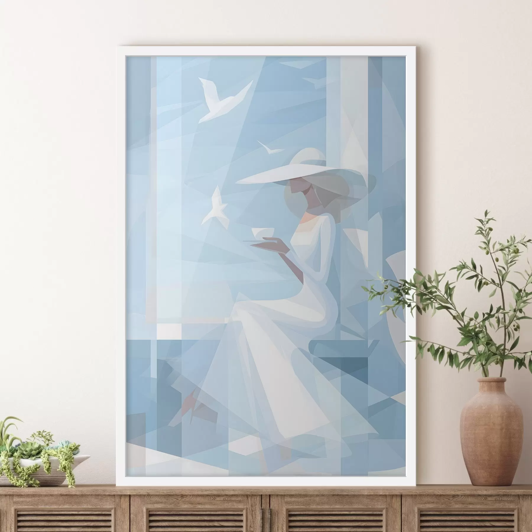 murales de pared un café matutino junto al mar f48792