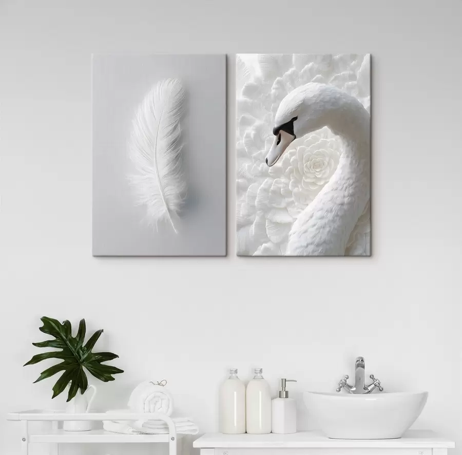 murales de pared una pluma y un cisne m30331