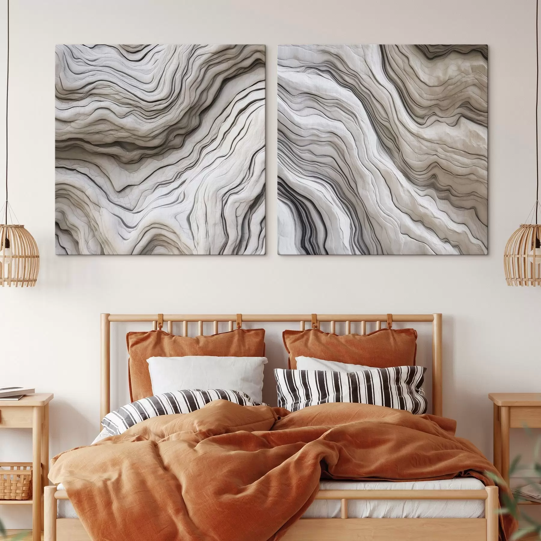 murales de pared Resumen con líneas suaves m30341