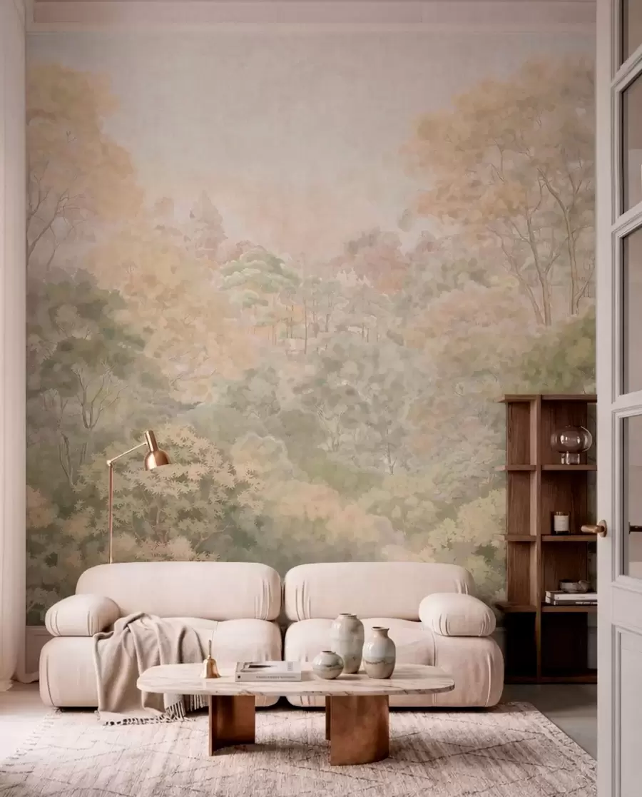 murales de pared Bosque en tonos oliva w05433