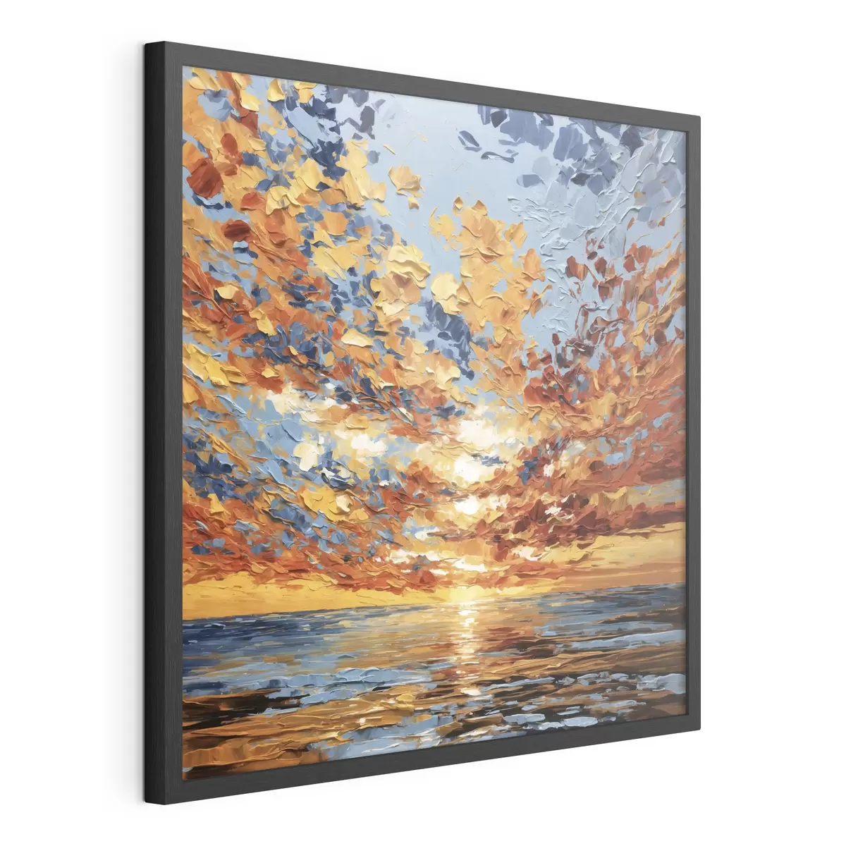 Poster Puesta de sol espectacular sobre el mar, al estilo impasto f48810