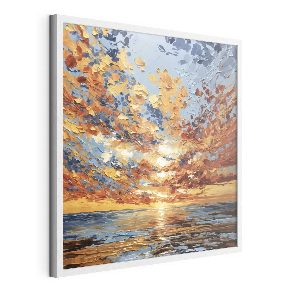Poster Puesta de sol espectacular sobre el mar, al estilo impasto f48810