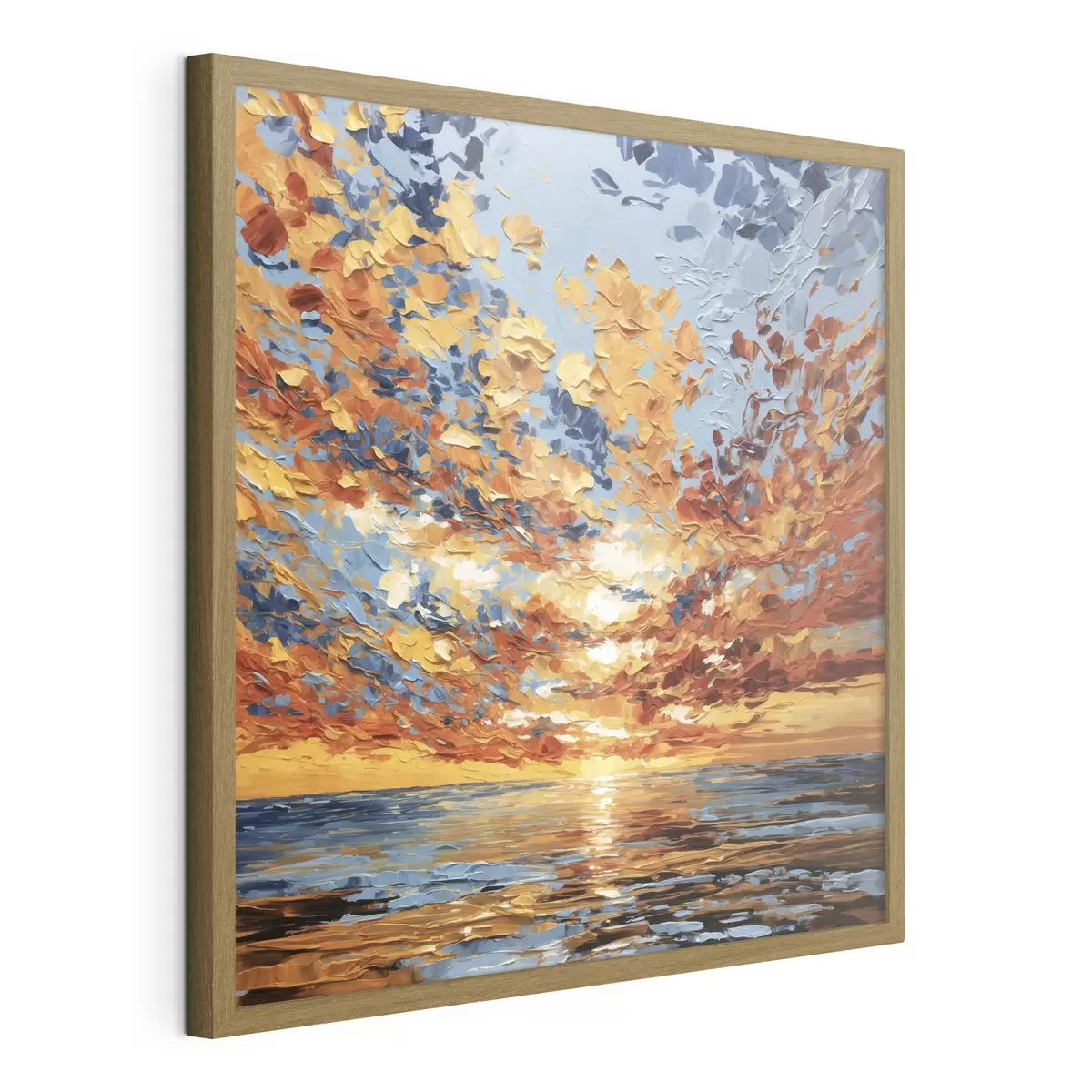 Poster Puesta de sol espectacular sobre el mar, al estilo impasto f48810