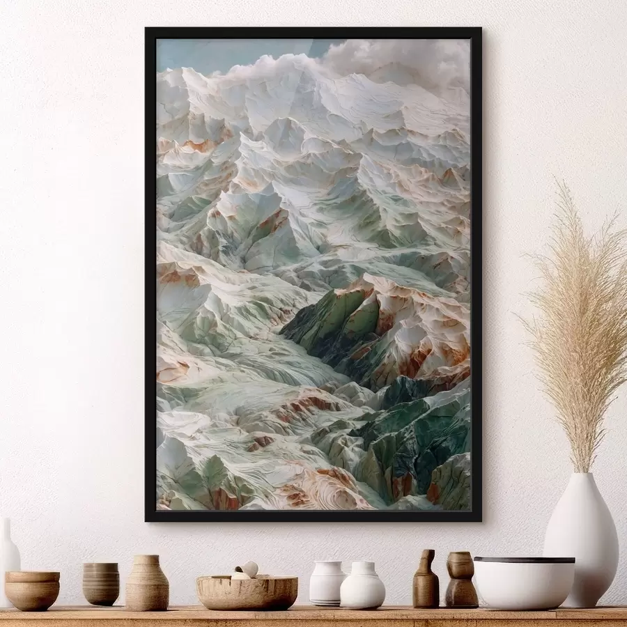 murales de pared Relieve montañoso abstracto en tonos claros f48828