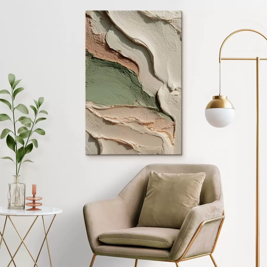 murales de pared Pinceladas abstractas al estilo impasto en tonos naturales s48798