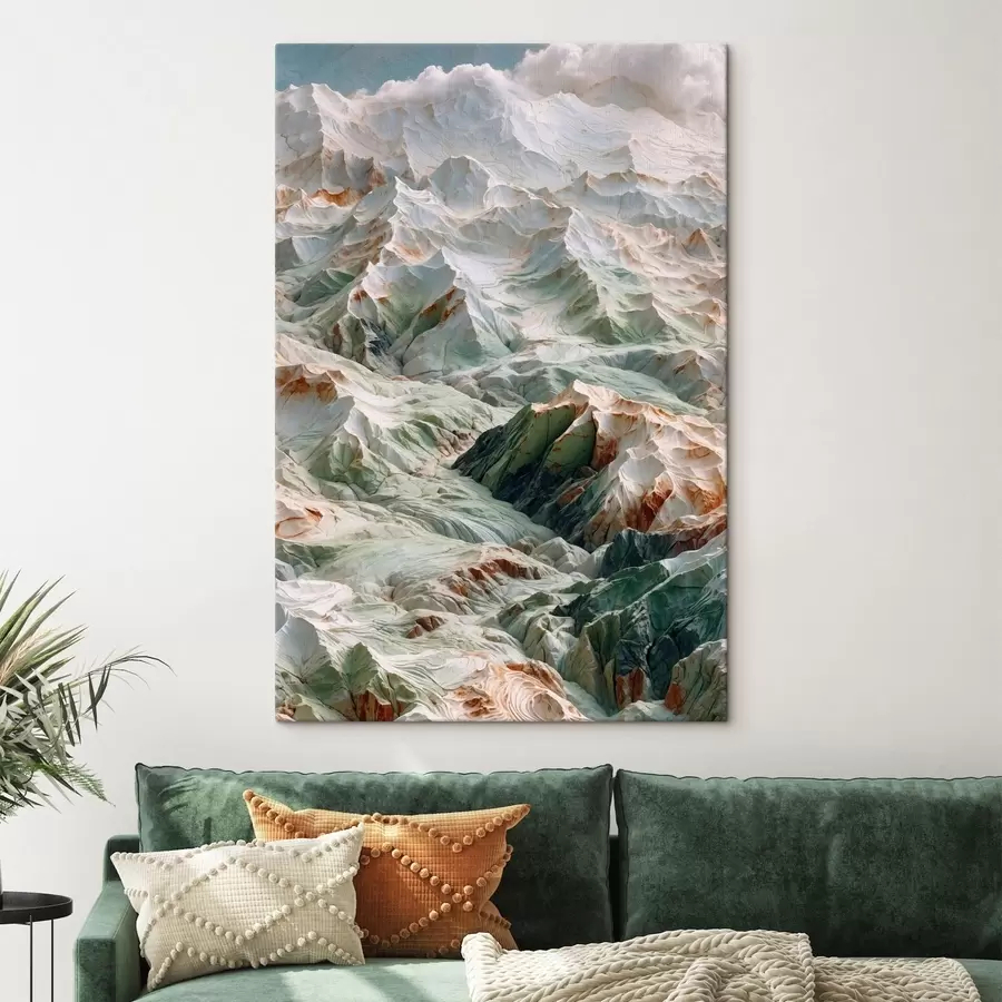 murales de pared Relieve montañoso abstracto en tonos claros s48828