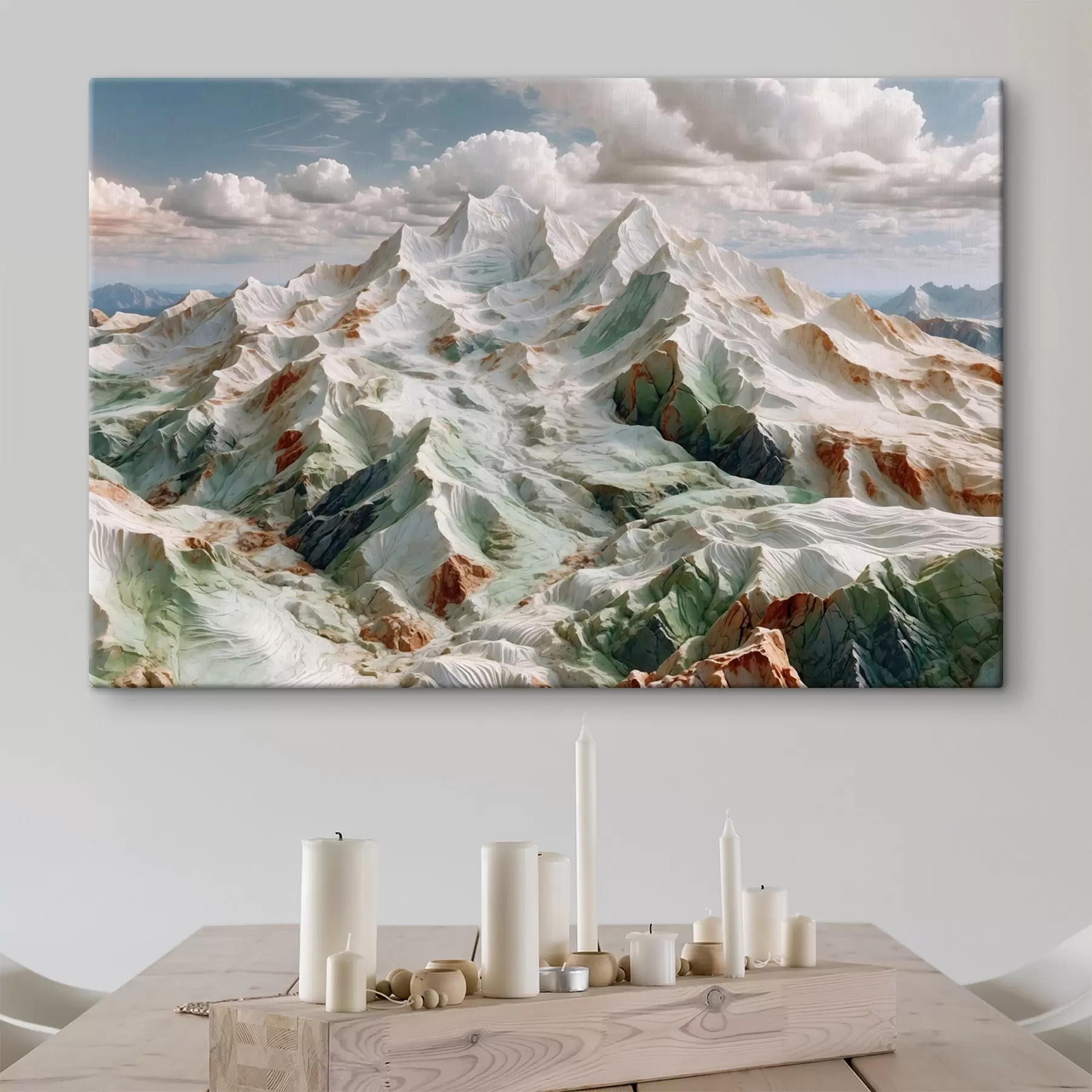 murales de pared Paisaje montañoso con formas suaves y nubes s48833