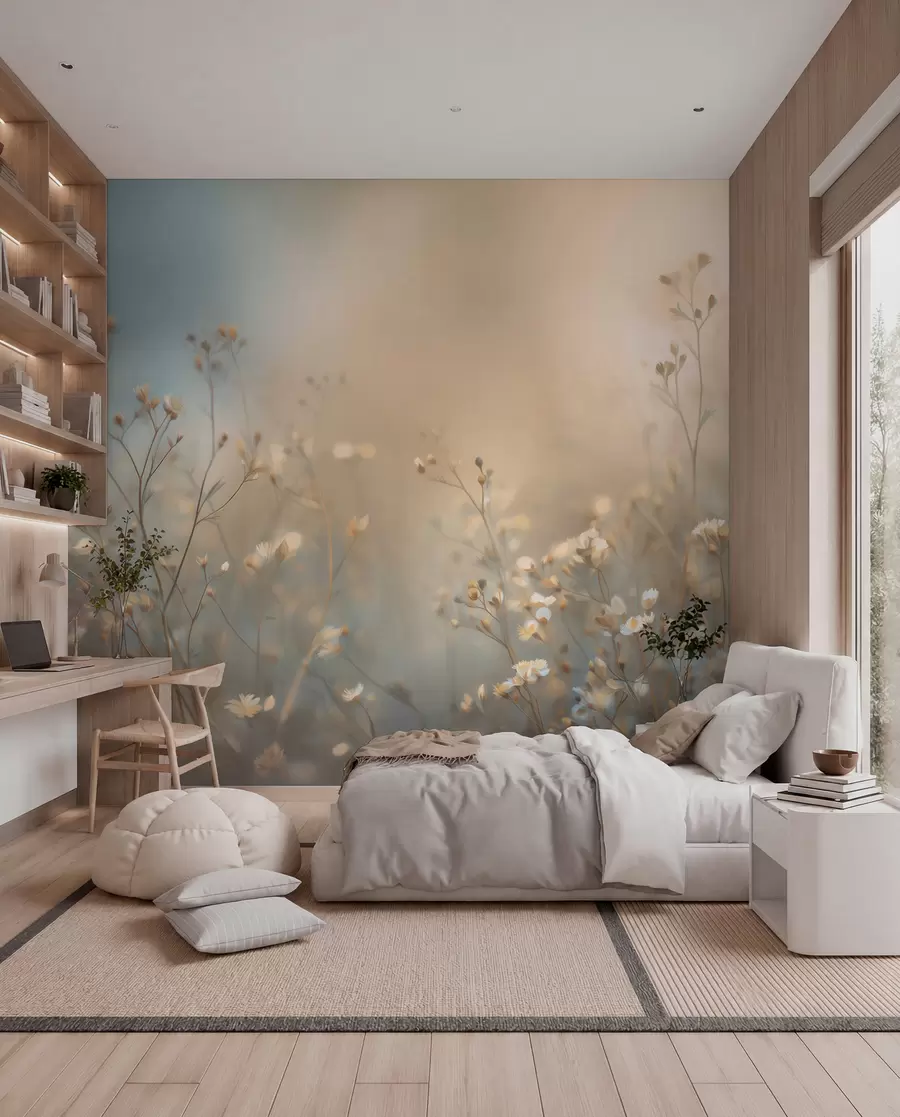 murales de pared Tallos de pradera al sol w05386