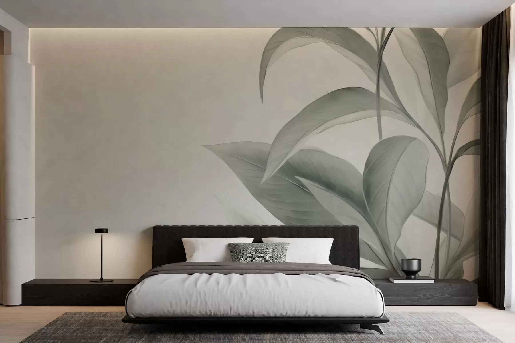 murales de pared Hojas de textura delicada w05453