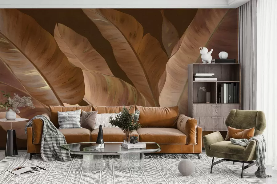 murales de pared Hojas grandes de plátano w05499v2