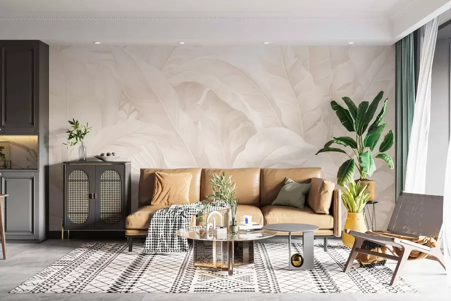 murales de pared Hojas tropicales vintage w05518
