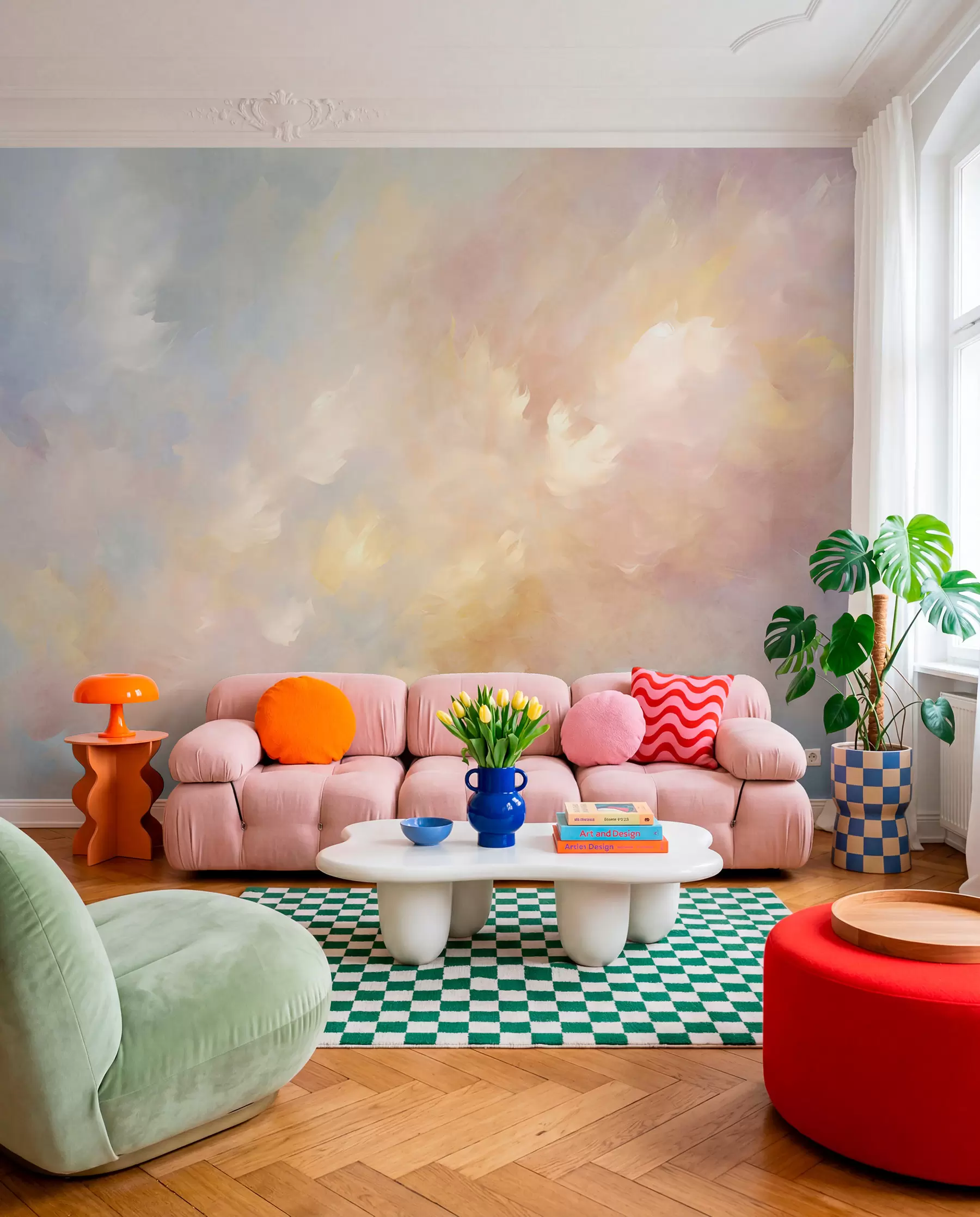 murales de pared Nubes de color pintadas w05522