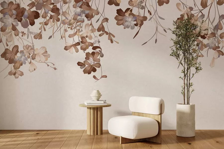 murales de pared Hojas colgadas en la pared w05530