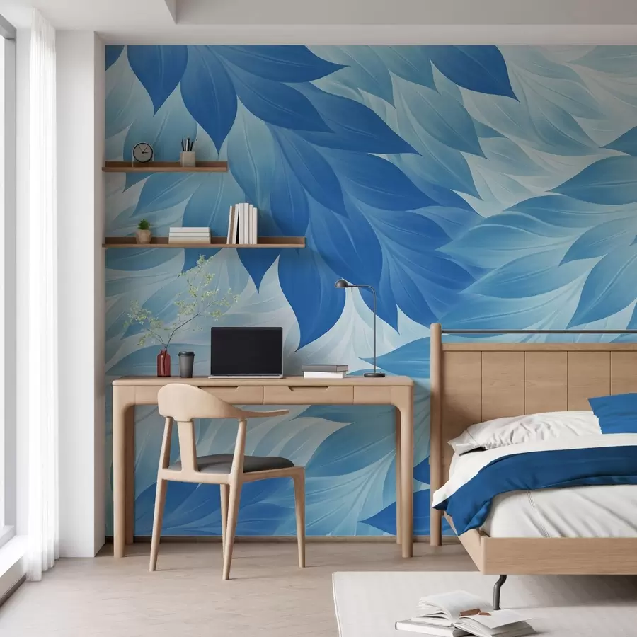 murales de pared Hojas abstractas de contornos nítidos w05531v2