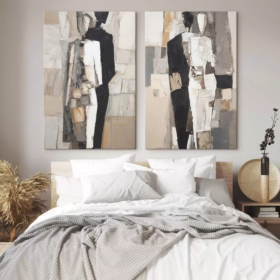 murales de pared Siluetas abstractas de una pareja m30391
